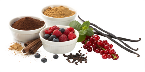 set bundle of dessert flavor cue ingredients trans isolated on white background, PNG