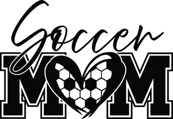 Soccer Mom t-shirt vector art for crafters and designers. Includes vector formats. Perfect for Cricut Illustrator projects, showing your soccer mom pride.