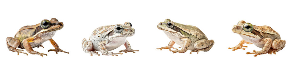 Fototapeta premium Four Varieties of Frogs - Perfect for Wildlife Enthusiasts, Educational Purposes, or Nature Documentation