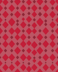 Elegant ruby crimson coral Harlequin diamond grid pattern design.
