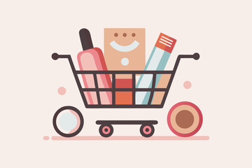 cart with beauty products © MI DESIGN