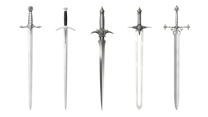 Set of swords isolated on the white  background. PNG