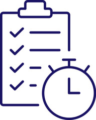 Clipboard by Clock Outline Icon for Graphic and Web Design, Apps, Adverts, Various Cards