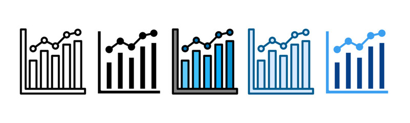 Bar Graph Icon Set Multiple Style Collection