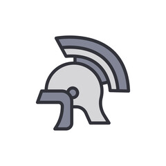 Obraz premium Stylized Illustration Of A Classical Greek Or Roman Helmet With Plume