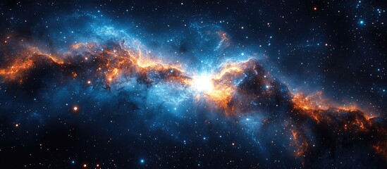 Fototapeta premium Colorful cosmic nebulae in the vast expanse of space.