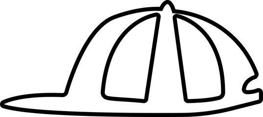 Baseball hat, cap icon in line. sign symbol mockup isolated on transparent background