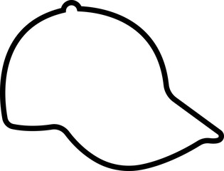 Baseball hat, cap icon in line. sign symbol mockup isolated on transparent background