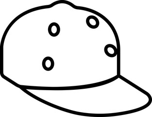 Baseball hat, cap icon in line. sign symbol mockup isolated on transparent background