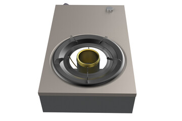 Compact Single-Burner Gas Stove with Stainless Steel Top and Knob Control, KITCHEN BURNER OVEN COOKING, Space-Saving, Portable One-Burner Gas Cooktop for Small Kitchens or Outdoor Use on a PNG