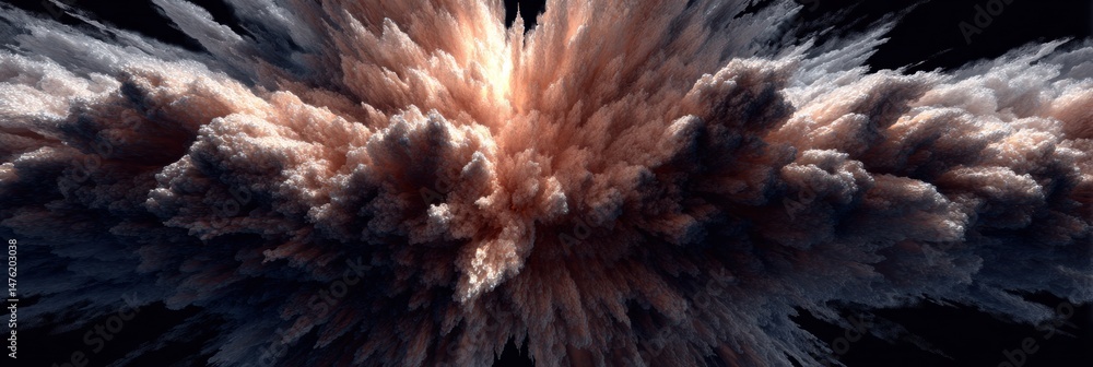 Aufkleber Explosive Abstract Visualization With Muscle Tone Texture Illuminated by Top Lighting Effects and Dynamic Shading Enhancing Depth and Movement