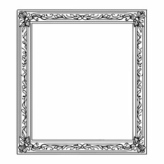 Ornate Floral Frame Border Design Element