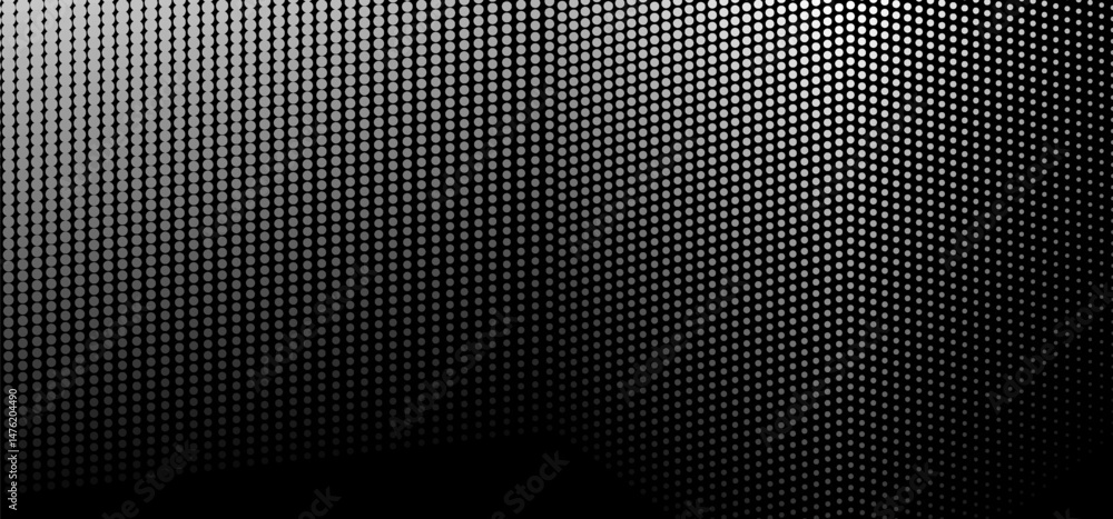 Poster Abstract black and white halftone gradient background with dotted lines. Monochrome dots abstract vector design