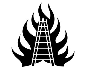 Fire Ladder silhouette vector illustration