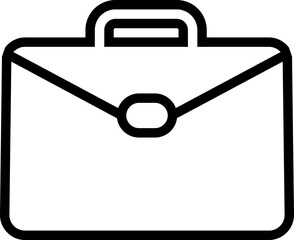 Briefcase icon in line. Suitcase, portfolio symbol. Business briefcase icon isolated on transparent background