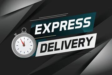 Express delivery word concept vector illustration with stopwatch style for use landing page, template, ui, web, mobile app, poster, banner, flyer, background, gift card, coupon, label	
