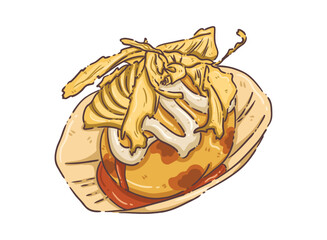 Takoyaki japaness food illustration vector