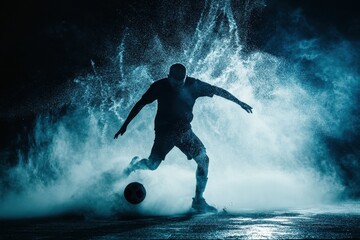 high quality picture of football player doing tricks with ball