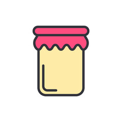 Icon Illustration Of A Jam Jar With A Pink Lid On Display