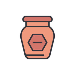 Charming Honey Pot Illustration With Sweet And Natural Food Concept