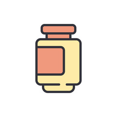Stylized Jar With Label And Outline For Product Presentation