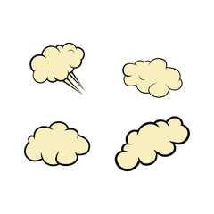 comic cloud speech bubble icon element vector design template