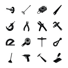 Obraz premium Tools silhouette vector illustration icons