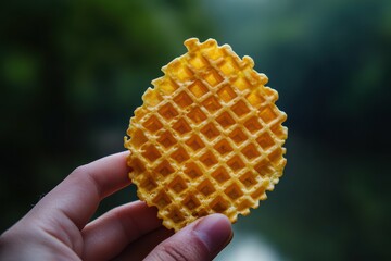 high definition visual of hand holding one piece of wafer