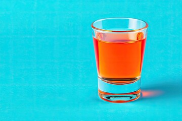 Orange liquid in shot glass