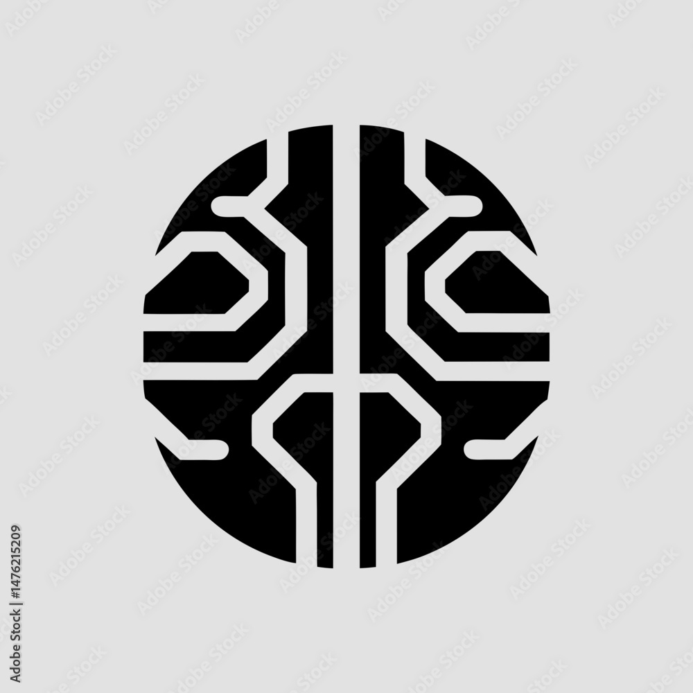Aufkleber Abstract tech circuitry design in a rounded shape for futuristic concepts