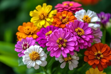 Obraz premium Colorful Zinnia Bouquet