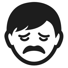 Black silhouette design representing sadness and depression in a minimalist style