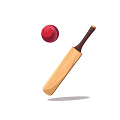 Cricket ball soaring towards wooden bat, game anticipation