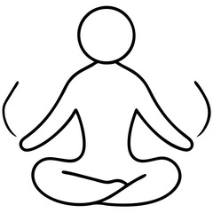 Black silhouette symbol design representing stress relief and calmness