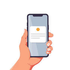 Deadline alert notification on smartphone screen, urgency and focus