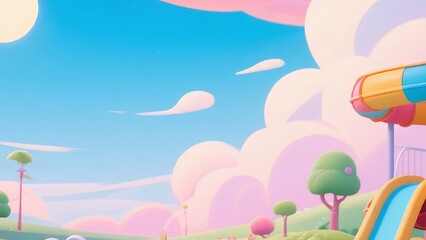 Fantasy Landscape Background With Clouds And Planets