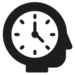 Mindfulness clock silhouette design representing time awareness and mental wellness
