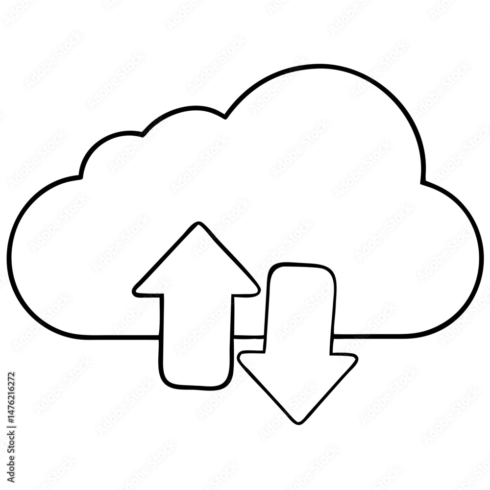 Poster modern cloud technology servers vector illustration with transparency for design concepts