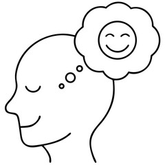Silhouette representing positive thinking conceptual design with transparency on white background