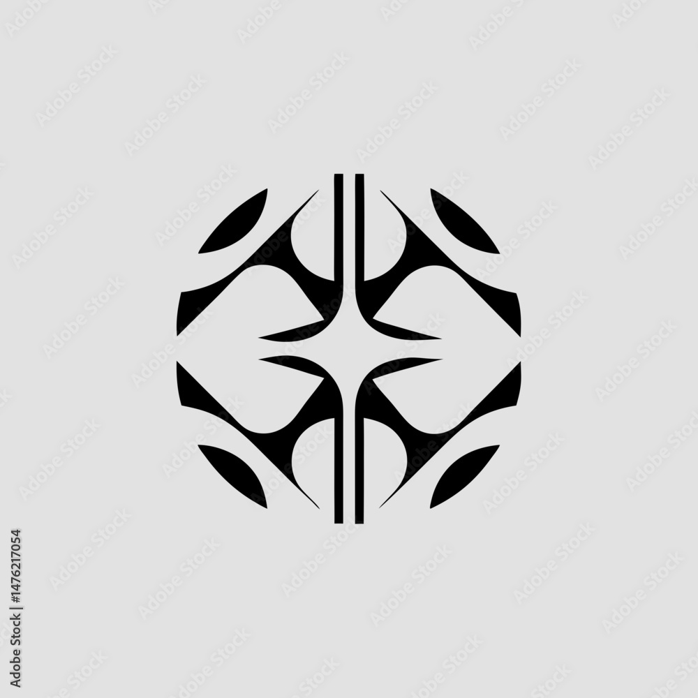 Poster abstract black graphic design element with symmetrical arrangement and elegant appearance