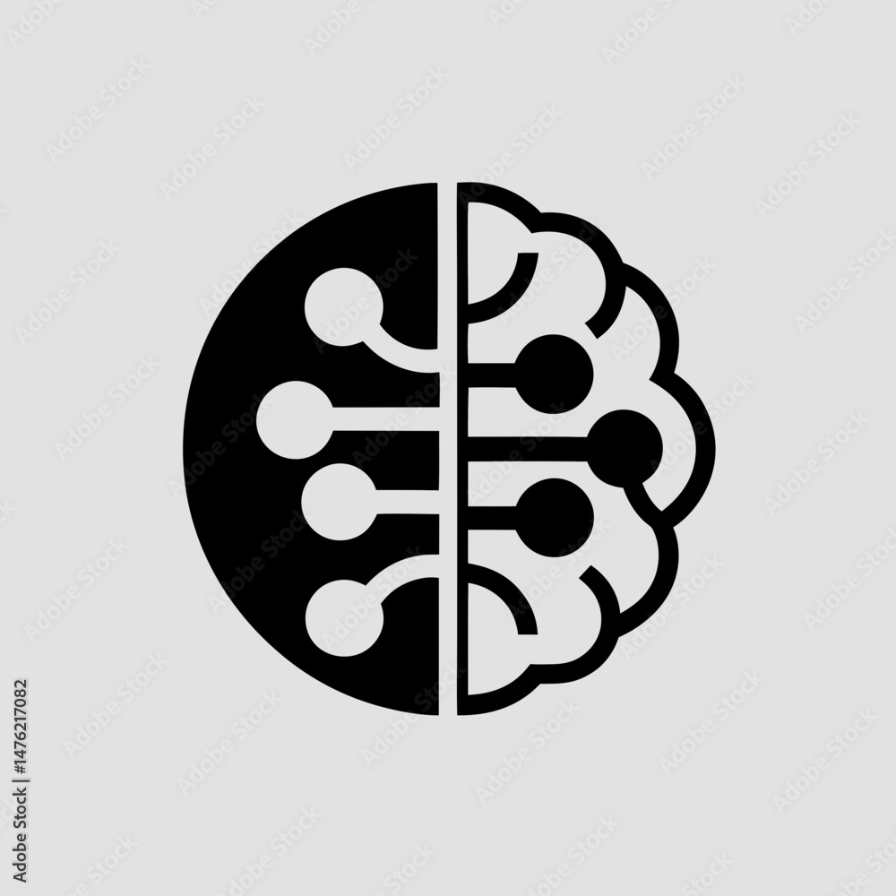 Poster abstract brain illustration symbolic of artificial intelligence and neural networks