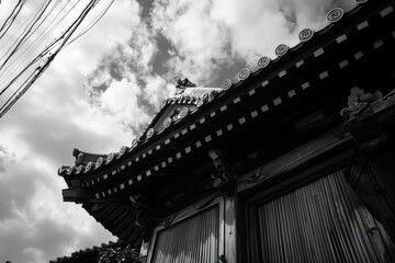 high definition picture of low angle shot of the side of tokyos oldest sensoji temple