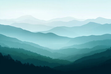 Fototapeta premium Misty Mountains Forest Landscape Serenity Nature Scenery