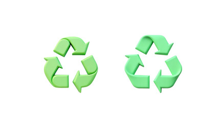 Fototapeta premium 3d recycling symbol icon (png)