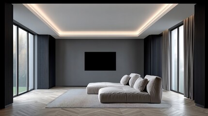 Modern Home Theater Room Design with Luxury Interior.