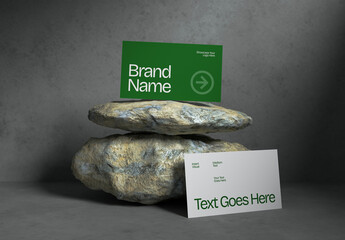 Business Card Landscape Rock Mockup 03