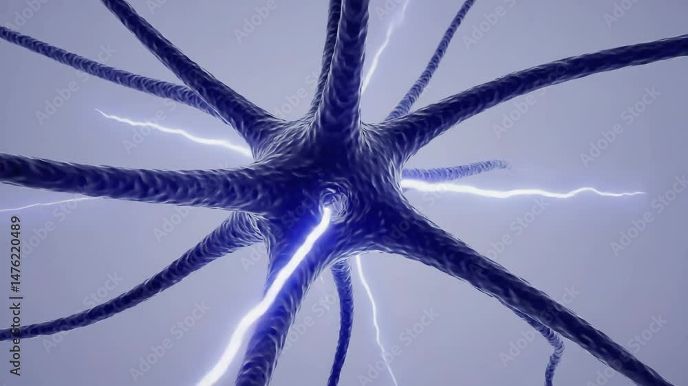 Poster abstract neuron network firing, neural impulse, brain cell