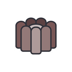 Minimalist Icon Of A Molded Cake In Brown And Beige Tones
