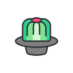 Vibrant Green Jello Dessert Placed On A Simple Stylish Plate