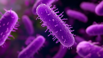 Fototapeta premium Close-up view of rod-shaped bacteria